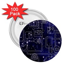 Networks Internet Social 2 25  Buttons (100 Pack)  by Sapixe