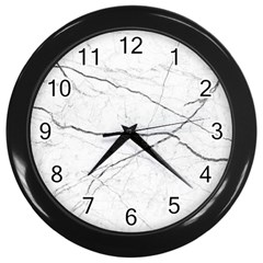 White Background Pattern Tile Wall Clocks (black) by Sapixe