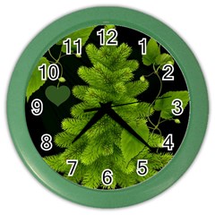 Decoration Green Black Background Color Wall Clocks by Sapixe