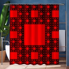 Sierpinski Carpet Plane Fractal Shower Curtain 60  X 72  (medium)  by Sapixe