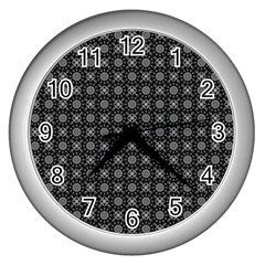 Kaleidoscope Seamless Pattern Wall Clocks (silver)  by Sapixe