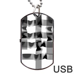 Geometry Square Black And White Dog Tag Usb Flash (one Side) by Sapixe