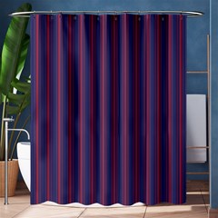 Mattress Ticking Wide Striped Pattern In Usa Flag Blue And Red Shower Curtain 60  X 72  (medium)  by PodArtist