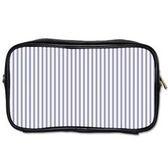 Mattress Ticking Narrow Striped Pattern In Usa Flag Blue And White Toiletries Bags 2-side by PodArtist