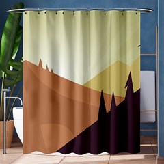 Sky Art Silhouette Panoramic Shower Curtain 60  X 72  (medium)  by Sapixe