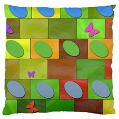 Easter Egg Happy Easter Colorful Large Cushion Case (one Side) by Sapixe