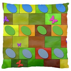 Easter Egg Happy Easter Colorful Standard Flano Cushion Case (two Sides) by Sapixe