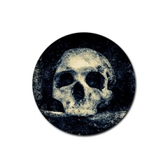 Skull Rubber Coaster (round)  by FunnyCow