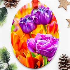 Tulip Flowers Ornament (oval) by FunnyCow