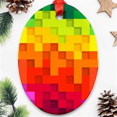 Abstract Background Square Colorful Oval Ornament (two Sides) by Nexatart