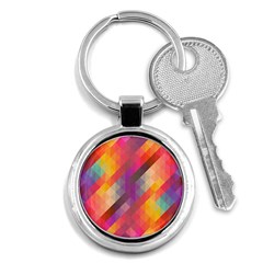 Abstract Background Colorful Pattern Key Chains (round)  by Nexatart