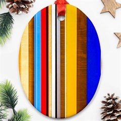 Colorful Stripes Ornament (oval) by FunnyCow