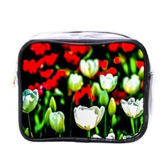 White And Red Sunlit Tulips Mini Toiletries Bags by FunnyCow