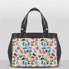 Funny Cute Colorful Cats Pattern Office Handbags (2 Sides)  by EDDArt