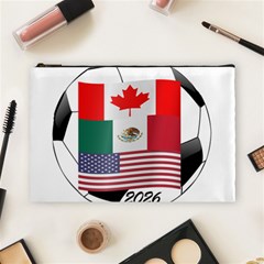 United Football Championship Hosting 2026 Soccer Ball Logo Canada Mexico Usa Cosmetic Bag (large) by yoursparklingshop