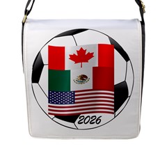 United Football Championship Hosting 2026 Soccer Ball Logo Canada Mexico Usa Flap Messenger Bag (l)  by yoursparklingshop