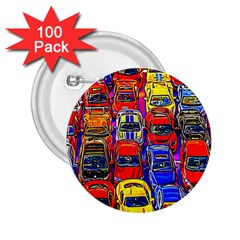 Colorful Toy Racing Cars 2 25  Buttons (100 Pack)  by FunnyCow