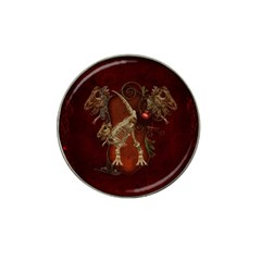 Awesome T Rex Skeleton, Vintage Background Hat Clip Ball Marker (4 Pack) by FantasyWorld7