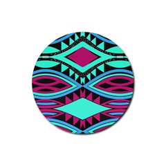 Ovals And Rhombus                                          Rubber Round Coaster (4 Pack) by LalyLauraFLM