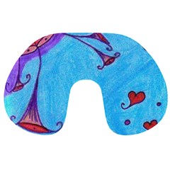 Hearts And Blue Travel Neck Pillows by snowwhitegirl