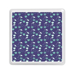 Heart Cherries Blue Memory Card Reader (square) by snowwhitegirl