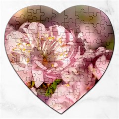 Beautiful Flowering Almond Jigsaw Puzzle (heart) by FunnyCow