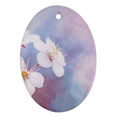 Pink Mist Of Sakura Ornament (oval) by FunnyCow