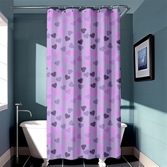 Heart Drops Violet Shower Curtain 36  X 72  (stall)  by snowwhitegirl