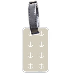 Lt Grey Anchors Luggage Tags (one Side)  by snowwhitegirl