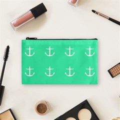 Seafoam Anchors Cosmetic Bag (small) by snowwhitegirl