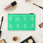 Seafoam Anchors Cosmetic Bag (Small) Back