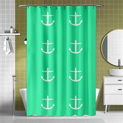 Seafoam Anchors Shower Curtain 48  X 72  (small)  by snowwhitegirl