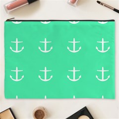 Seafoam Anchors Cosmetic Bag (xxxl) by snowwhitegirl