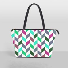 Zigzag Chevron Pattern Aqua Purple Classic Shoulder Handbag by snowwhitegirl