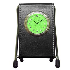 Knitted Wool Neon Green Pen Holder Desk Clock by snowwhitegirl