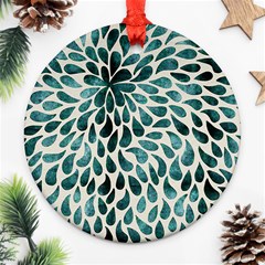 Teal Abstract Swirl Drops Ornament (round) by snowwhitegirl