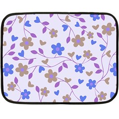 Blue Vintage Flowers Fleece Blanket (mini) by snowwhitegirl