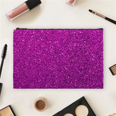 Pink  Glitter Cosmetic Bag (large) by snowwhitegirl