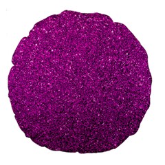 Pink  Glitter Large 18  Premium Round Cushions by snowwhitegirl