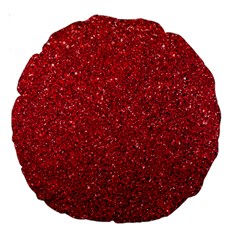 Red  Glitter Large 18  Premium Round Cushions by snowwhitegirl