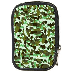 Brownish Green Camo Compact Camera Leather Case by snowwhitegirl