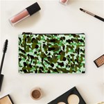 Brownish Green Camo Cosmetic Bag (Small) Front