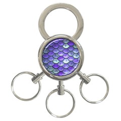 Blue Purple Mermaid Scale 3-ring Key Chains by snowwhitegirl