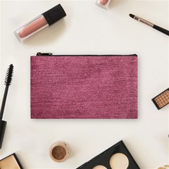 Pink  Denim Cosmetic Bag (small) by snowwhitegirl