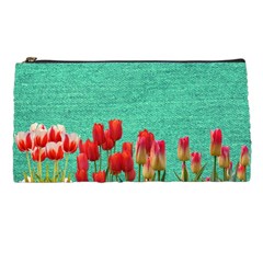 Green Denim Flowers Pencil Cases by snowwhitegirl