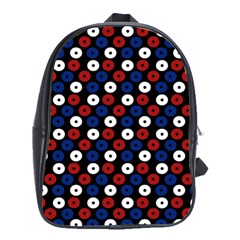 Eye Dots Red Blue School Bag (large) by snowwhitegirl