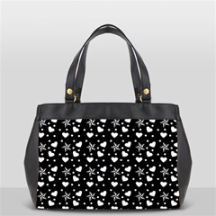 Hearts And Star Dot Black Oversize Office Handbag (2 Sides) by snowwhitegirl