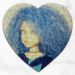 Blue Hair Boy Jigsaw Puzzle (heart) by snowwhitegirl