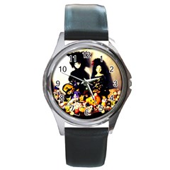 Old Halloween Photo Round Metal Watch by snowwhitegirl