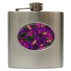 Purple  Rose Vampire Hip Flask (6 Oz) by snowwhitegirl